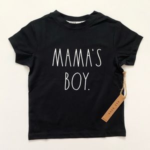 NWT Rae Dunn “Mama’s Boy” Black & White Short Sleeve Tee - Size 4